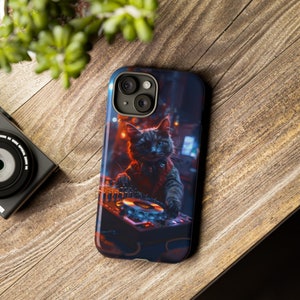 Funny DJ Cat iPhone/Android Cell Phone Case | Musical Kitty Case | Dual Layer Tough Protective Case