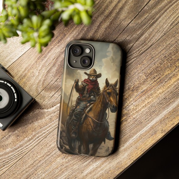 Funny Cowboy Cat Iphone/android Cell Phone Case | Rawhide Kitty Case | Dual  Layer Tough Protective Case - Etsy