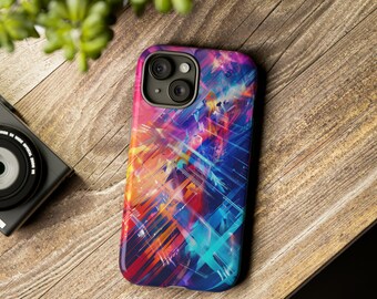 Rainbow Abstract iPhone/Android Cell Phone Case | Unique Designer Case | Dual Layer Tough Protective Case