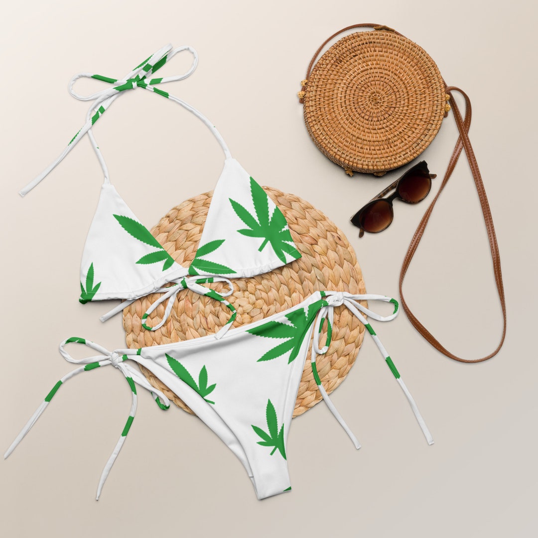 Marijuana String Bikini Swimsuit - Etsy