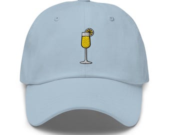 Gorra de papá con bordado de mimosa, accesorio para la piscina de la despedida de soltera.