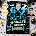 6-7 Six Seven Meme Birthday Invitation, 7th Birthday Invite Boy, I Was 6 Now I’m 7 Birthday Invitation, 67 Retro Gaming Style Digital Invite