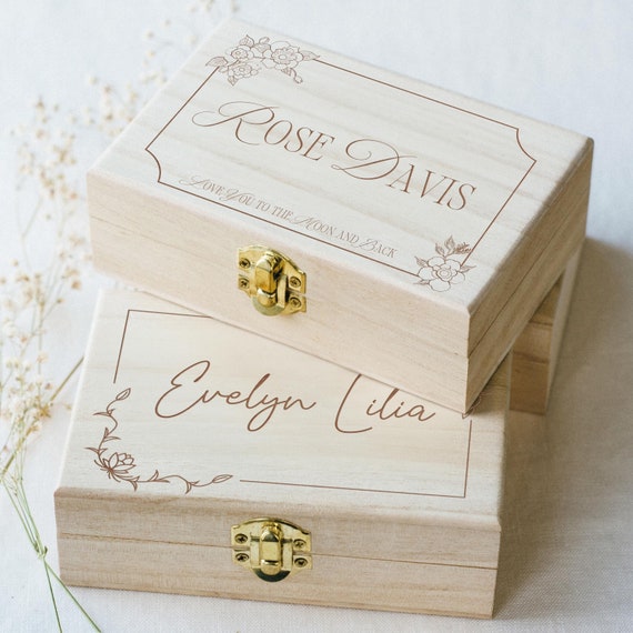 Personalized Laser Engraved Name Keepsake Box, Custom Teen Girl Gifts, Christmas Gift for Granddaughter, Holiday Present for Neice, For Her