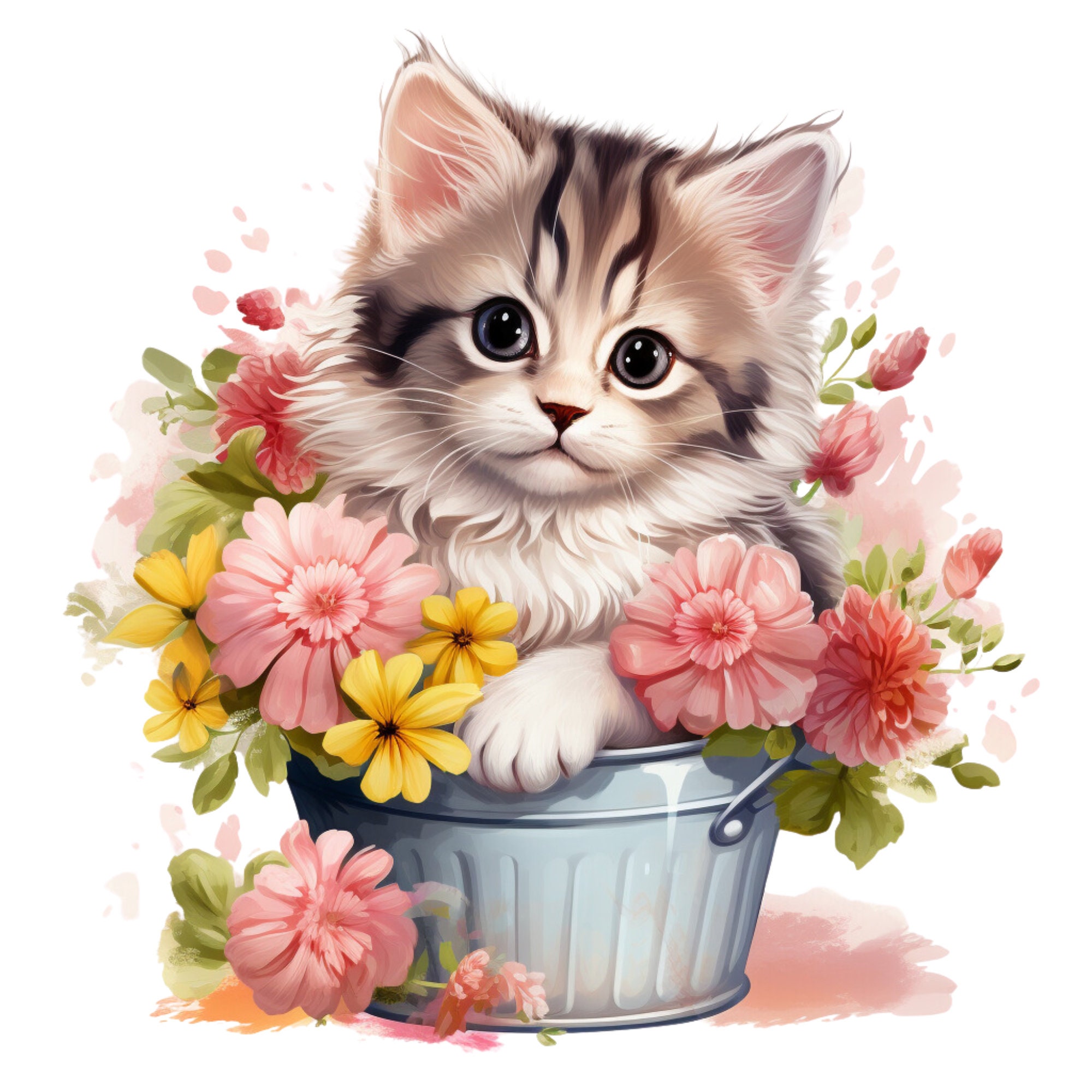 Cute Kitten, Kitten, Digital Download, Printable File, 8 High Quality ...