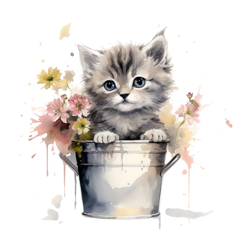 Cute Kitten, Kitten, Digital Download, Printable File, 8 High Quality ...