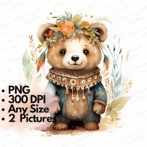 Twee schattige geklede rustieke beren voor kinderkamerkunst, clipart, plakboeken of T-shirts