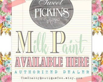 Sweet Pickins Milk Paint in 2oz Sample Size, Pint, Quart and Gallon in all 54 Colors Use as Paint or Stain FREE SHIPPING on Orders over 150