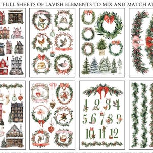 IOD Partridge Lane Decor Transfer Pad™ 8" x 12" Full Size Rub On FREE SHIPPING Order over 150 Winter Houses Advent Tree Holly Laurel