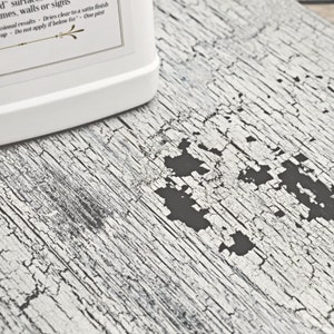 May include: A white plastic bottle with a black label and text that reads "Dries clear to a satin finish - One pint". The bottle is sitting on a white surface with a black cracked pattern.