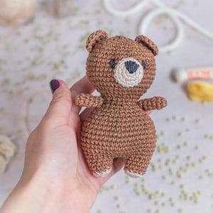 Brown Teddy Bear Crochet Kit for Adults, Beginner Crochet Kit, Animal Amigurumi DIY Craft Kit