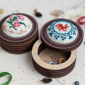 Zestaw DIY Box z haftem szpilkowym do szycia poduszki, pełny zestaw z materiałami i wzorem, uchwyt na igły do haftu krzyżykowego
