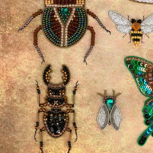 a group of insects sitting on top of a table