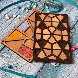 Personalizable Wooden Beading Board: Seed Bead Organizer (5x8 in)