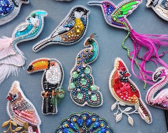 Bird Brooch Ready to Wear, Fantasy Exotic or Classic Bird Jewelry, Statement Pin