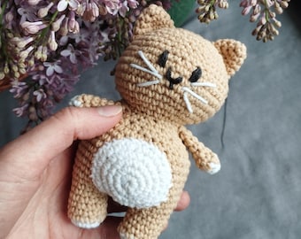 Kit de crochet de gato beige: Manualidad amigurumi para principiantes