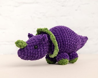 Plush Dinosaur Crochet Kit for Adults, Beginner Crochet Kit, Animal Amigurumi DIY Craft Kit