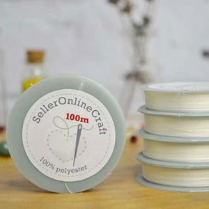 Invisible Monofilament thread, 100m. Fising line embroidery threads, elastic clear beading transparent cord