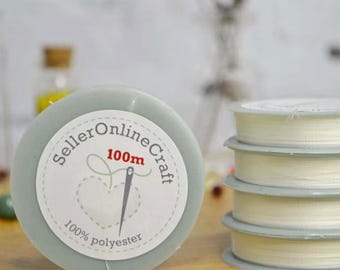 Invisible Monofilament thread, 100m. Fising line embroidery threads, elastic clear beading transparent cord