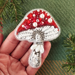 Set met paddestoelkralen vliegenzwam | Halloween-borduurset rode paddenstoel