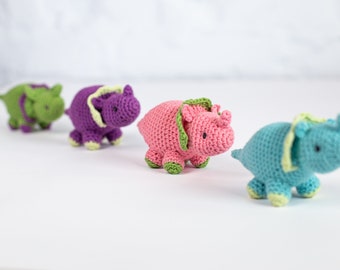 Crochet Kit for Adults Dinosaur, Beginner Crochet Kit, Animal Amigurumi DIY Craft Kit