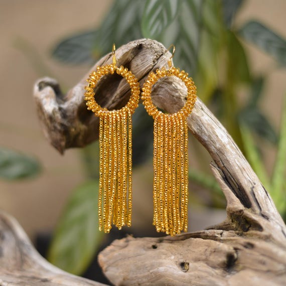 DIY Beaded Tassel Earrings Kit: Adult Jewelry Making Craft