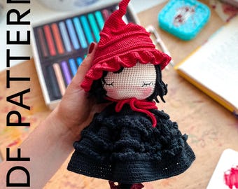 Patroon gehaakte heksenpop: amigurumi-tutorial (pdf)