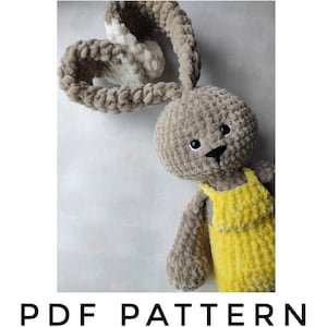 Patrón de Conejito de Crochet (Tutorial de Amigurumi en PDF). Patrón de Conejo de Amigurumi de Nivel Intermedio. Tutorial de Conejito de Crochet DIY para Principiantes.