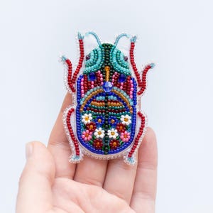 Beetle Brooch Bead Embroidery Kit: DIY Jewelry Making