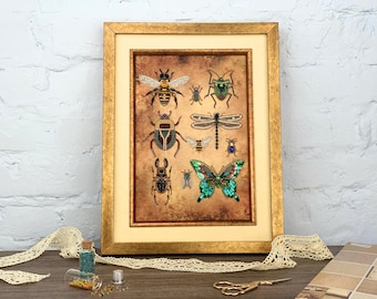 Bead Embroidery Kit: Insect & Butterfly Beaded Art (8x12 in)
