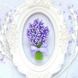 Bead Embroidery Kit: Lavender Brooch DIY Craft