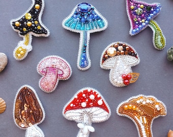 Broche de hongo listo para usar, broche de joyería de hongos realistas o de fantasía