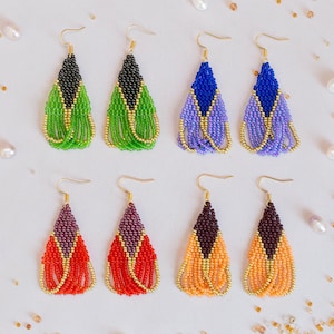 DIY Mosaic Beaded Dangle Earrings Kit: Adult Jewelry Making