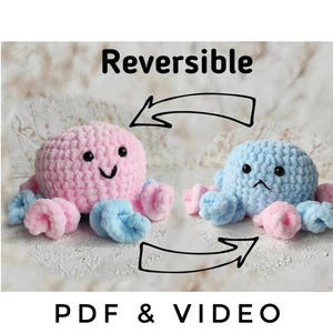 Reversible Crochet Octopus Pattern: Amigurumi Toy Tutorial (PDF & Video ...