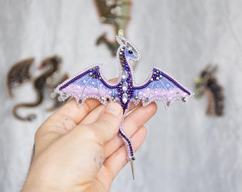 Kit De Fabrication De Bijoux DIY Le Dragon - Broche Perles Graines - Abris Art (Ukraine)