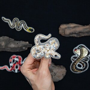 Snake Brooch Embroidery Kit Set, Cobra Python Coral DIY Jewelry Collection