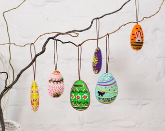 Set van 6 borduurpakketten met kralen: paasei-ornamenten zelf maken