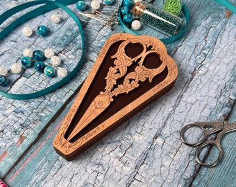 Scissors storage, wooden organizer, scissors plywood keeper, needlework hobby