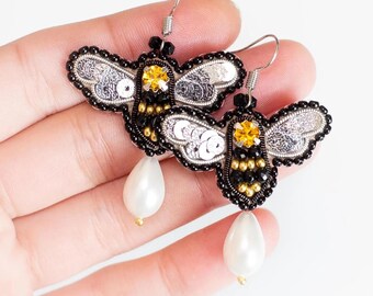 Honigbiene Seed Bead Stickerei Ohrringe Kit: DIY Schmuckherstellung