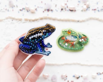 Frog Brooch Embroidery Kit, DIY Jewelry Collection, Beginner Project