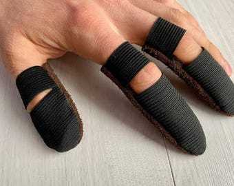 Protectores de dedos de cuero: para tallado en madera, costura y fieltro con aguja - Juego de 3