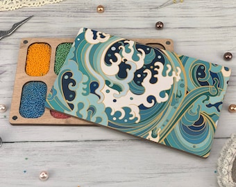 Seed Bead Organizer: Wooden Craft Sorting Tray