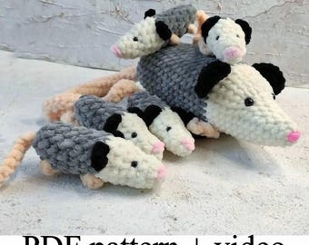 Schema per opossum all'uncinetto: tutorial Amigurumi (schema PDF)