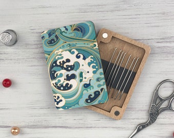 Wooden Magnetic Needle Holder: Sewing Craft Organizer