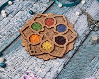 Seed Bead Organizer: Wooden Bead Storage Box