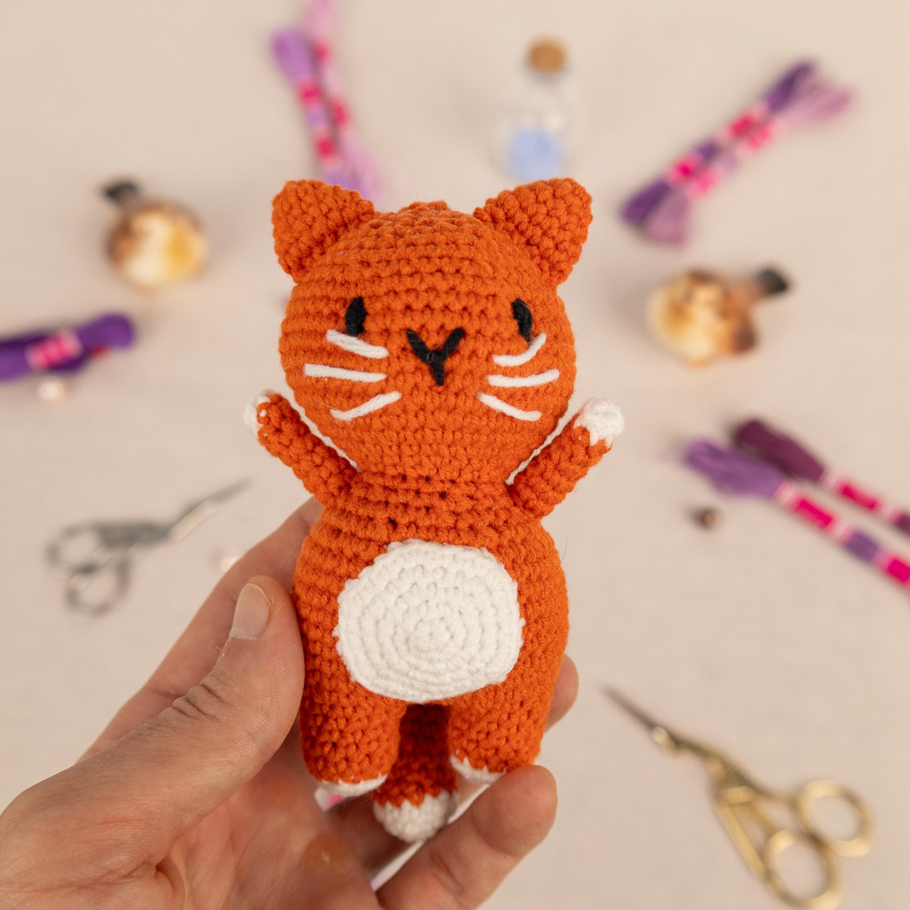 Orange Cat Crochet Kit: Beginner Amigurumi DIY Craft - Etsy
