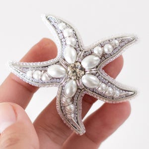 Bead Embroidery Kit Starfish. Bead Brooch kit, DIY Beaded Brooch Kit for Beginner, Needlework beading. Handmade Jewelry Making Kit