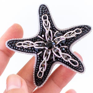 Bead Embroidery Kit Starfish. Bead Brooch kit, DIY Beaded Brooch Kit for Beginner, Needlework beading. Handmade Jewelry Making Kit