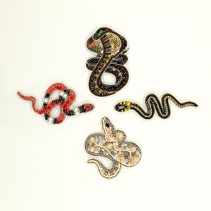 Snake Bead Embroidery Kit: DIY Brooch & Jewelry Making (Set of 4)