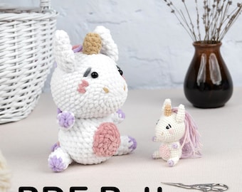 Patron amigurumi licorne au crochet : tutoriel pour débutants (fichier PDF)