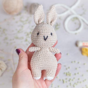 Light Beige Bunny Crochet Kit for Adults, Beginner Crochet Kit, Animal Amigurumi DIY Craft Kit